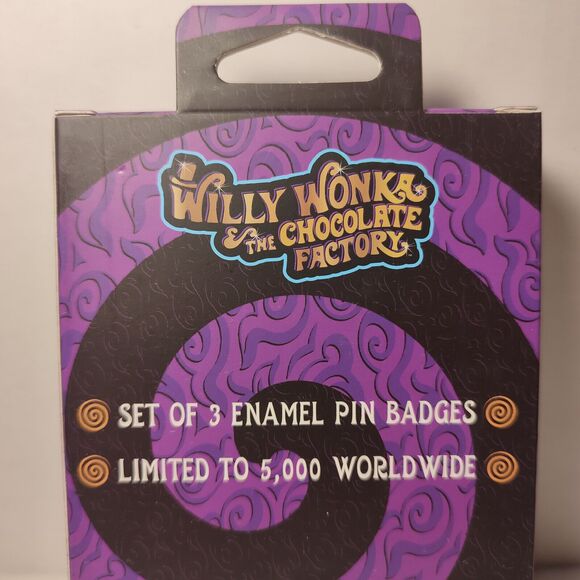 Willy Wonka Enamel Pin Badge Set Oompa Loompa Fizzy Lifting Drink & Wonkavision - Picture 2 of 3